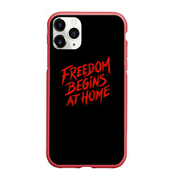 Чехол iPhone 11 Pro матовый Freedom, цвет: 3D-красный