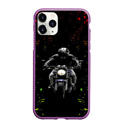 Чехол iPhone 11 Pro матовый МОТОЦИКЛЫ, цвет: 3D-фиолетовый