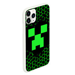 Чехол iPhone 11 Pro матовый Minecraft, цвет: 3D-белый — фото 2