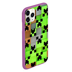Чехол iPhone 11 Pro матовый Minecraft, цвет: 3D-фиолетовый — фото 2