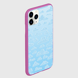 Чехол iPhone 11 Pro матовый Очень светлые голубые облака, цвет: 3D-фиолетовый — фото 2