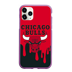 Чехол iPhone 11 Pro матовый Chicago Bulls, цвет: 3D-фиолетовый