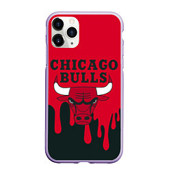 Чехол iPhone 11 Pro матовый Chicago Bulls, цвет: 3D-светло-сиреневый