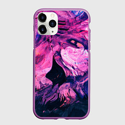 Чехол iPhone 11 Pro матовый Розовый разводы жидкость цвета, цвет: 3D-фиолетовый