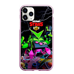 Чехол iPhone 11 Pro матовый Brawl Stars Virus 8-Bit, цвет: 3D-розовый