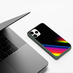 Чехол iPhone 11 Pro матовый НЕОНОВАЯ ТЕКСТУРА, цвет: 3D-темно-зеленый — фото 2