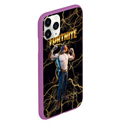 Чехол iPhone 11 Pro матовый Meowcles Fortnite 2, цвет: 3D-фиолетовый — фото 2