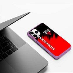 Чехол iPhone 11 Pro матовый CHICAGO BULLS, цвет: 3D-фиолетовый — фото 2