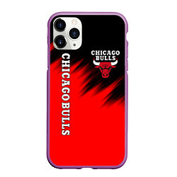 Чехол iPhone 11 Pro матовый CHICAGO BULLS, цвет: 3D-фиолетовый