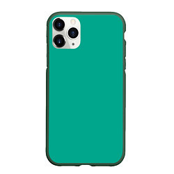 Чехол iPhone 11 Pro матовый Зеленый, цвет: 3D-темно-зеленый