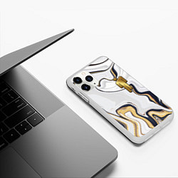 Чехол iPhone 11 Pro матовый Billie Eilish Gold цвета 3D-белый — фото 2