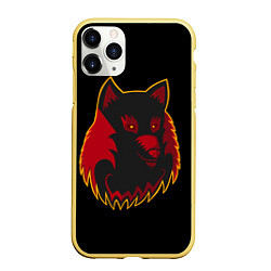 Чехол iPhone 11 Pro матовый Wolf Logo, цвет: 3D-желтый