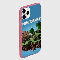 Чехол iPhone 11 Pro матовый Minecraft, цвет: 3D-малиновый — фото 2