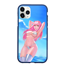 Чехол iPhone 11 Pro матовый DARLING IN THE FRANXX, цвет: 3D-тёмно-синий