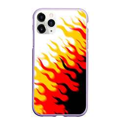 Чехол iPhone 11 Pro матовый ОГОНЬ, цвет: 3D-светло-сиреневый