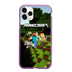 Чехол iPhone 11 Pro матовый Minecraft, цвет: 3D-фиолетовый