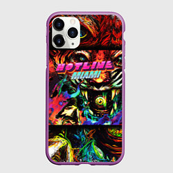Чехол iPhone 11 Pro матовый HOTLINE MIAMI, цвет: 3D-фиолетовый