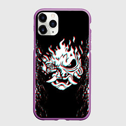 Чехол iPhone 11 Pro матовый CYBERPUNK 2077 SAMURAI GLITCH, цвет: 3D-фиолетовый
