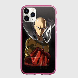 Чехол iPhone 11 Pro матовый One Punch Man, цвет: 3D-малиновый