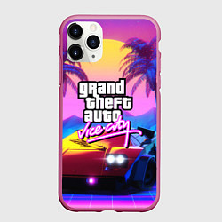 Чехол iPhone 11 Pro матовый GTA 2020, цвет: 3D-малиновый
