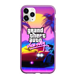 Чехол iPhone 11 Pro матовый GTA 2020, цвет: 3D-фиолетовый