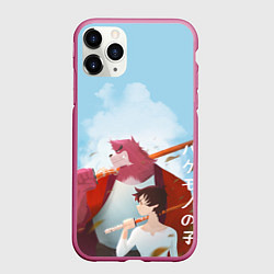 Чехол iPhone 11 Pro матовый Ученик чудовища, цвет: 3D-малиновый