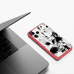 Чехол iPhone 11 Pro матовый БРЫЗГИ КРАСОК, цвет: 3D-красный — фото 2