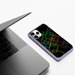 Чехол iPhone 11 Pro матовый BACKGROUND NEON, цвет: 3D-светло-сиреневый — фото 2