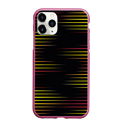 Чехол iPhone 11 Pro матовый HORIZONTAL GEOMETRY, цвет: 3D-малиновый