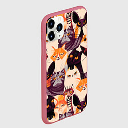 Чехол iPhone 11 Pro матовый КОТИКИ, цвет: 3D-малиновый — фото 2