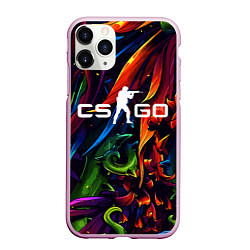 Чехол iPhone 11 Pro матовый CS GO, цвет: 3D-розовый