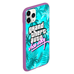 Чехол iPhone 11 Pro матовый GTA VICE CITY, цвет: 3D-фиолетовый — фото 2