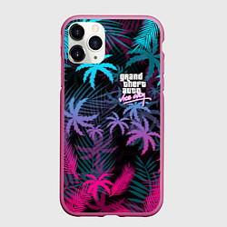 Чехол iPhone 11 Pro матовый GTA VICE CITY, цвет: 3D-малиновый