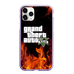 Чехол iPhone 11 Pro матовый GTA 5, цвет: 3D-светло-сиреневый