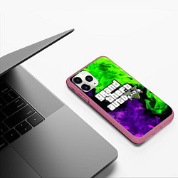 Чехол iPhone 11 Pro матовый GTA 5, цвет: 3D-малиновый — фото 2