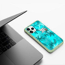 Чехол iPhone 11 Pro матовый GTA V, цвет: 3D-салатовый — фото 2