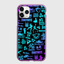 Чехол iPhone 11 Pro матовый FORTNITE, цвет: 3D-фиолетовый