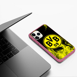 Чехол iPhone 11 Pro матовый BORUSSIA, цвет: 3D-малиновый — фото 2
