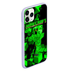 Чехол iPhone 11 Pro матовый Minecraft, цвет: 3D-светло-сиреневый — фото 2