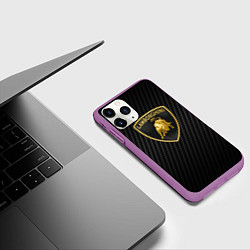 Чехол iPhone 11 Pro матовый Lamborghini Z, цвет: 3D-фиолетовый — фото 2