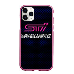 Чехол iPhone 11 Pro матовый SUBARU STI Z, цвет: 3D-малиновый