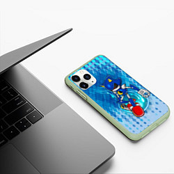 Чехол iPhone 11 Pro матовый Metal Sonic, цвет: 3D-салатовый — фото 2