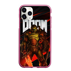 Чехол iPhone 11 Pro матовый DOOM ETERNAL, цвет: 3D-малиновый