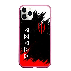 Чехол iPhone 11 Pro матовый The Witcher, цвет: 3D-малиновый