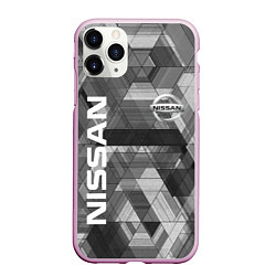 Чехол iPhone 11 Pro матовый NISSAN, цвет: 3D-розовый