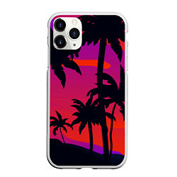 Чехол iPhone 11 Pro матовый Тропический пляж, цвет: 3D-белый
