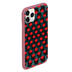 Чехол iPhone 11 Pro матовый Раскалённый красный 3Д, цвет: 3D-малиновый — фото 2