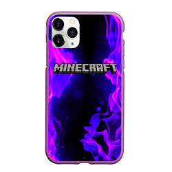 Чехол iPhone 11 Pro матовый MINECRAFT, цвет: 3D-фиолетовый