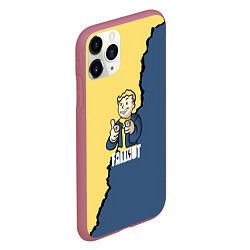 Чехол iPhone 11 Pro матовый Fallout logo boy, цвет: 3D-малиновый — фото 2