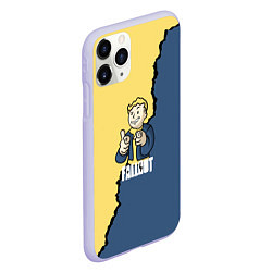 Чехол iPhone 11 Pro матовый Fallout logo boy, цвет: 3D-светло-сиреневый — фото 2